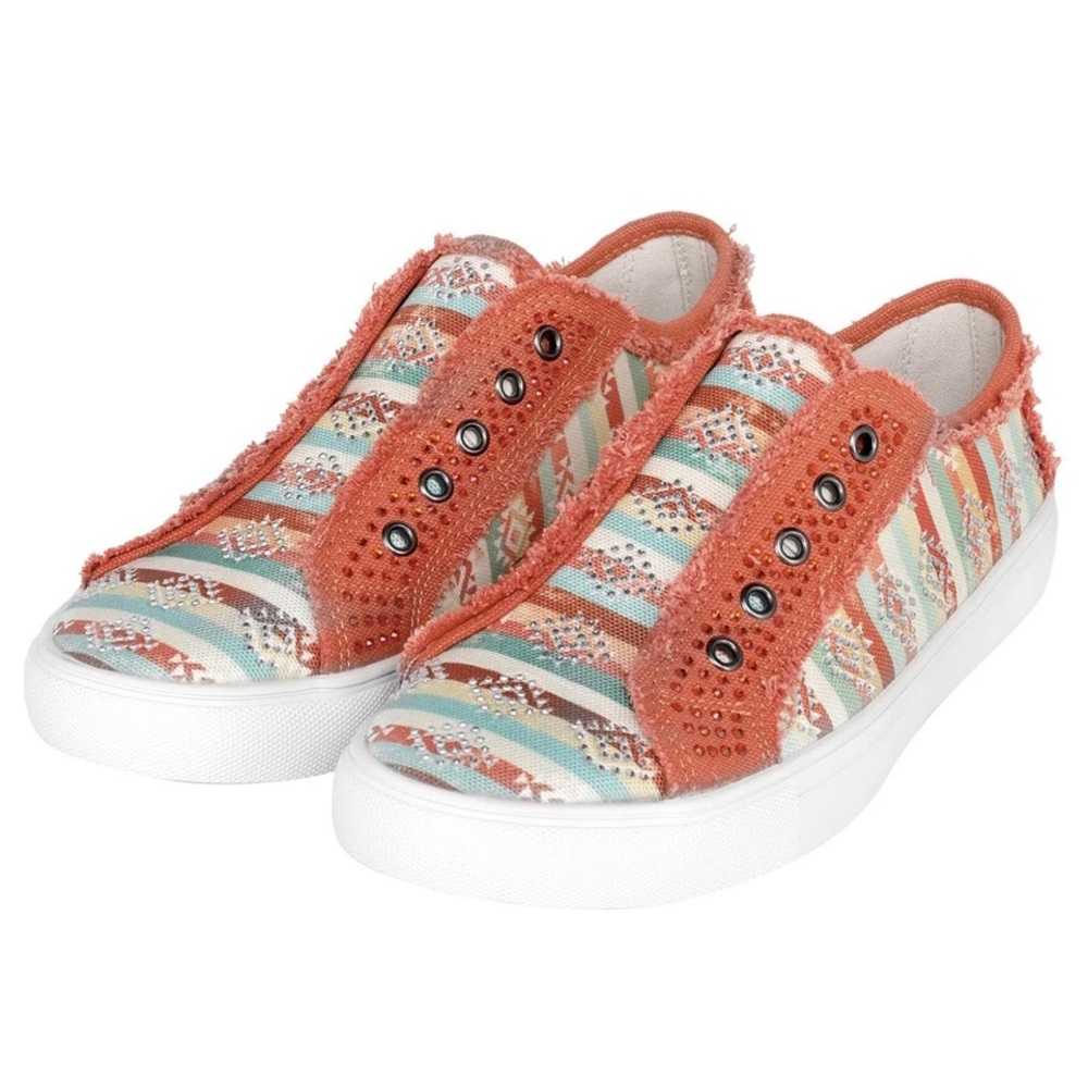 Montana West Aztec Bling Canvas Shoes